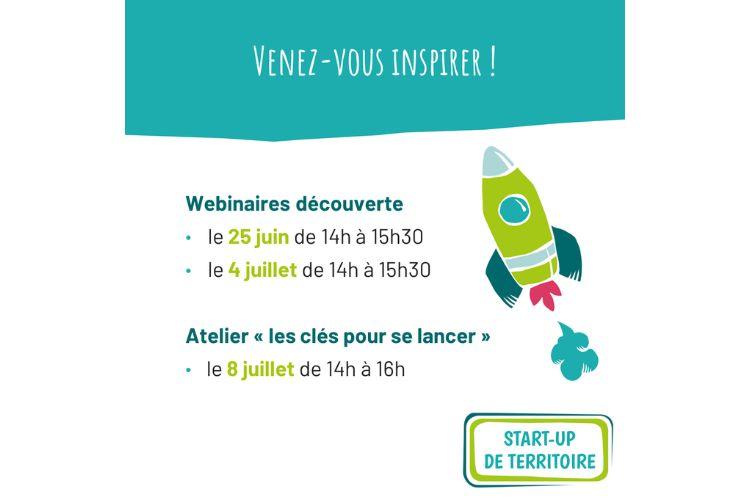 Dates webinaires et atelier Start-Up de Territoire
